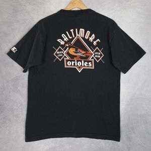 Vintage Baltimore Orioles Shirt Boys XL Black MLB Baseball Graphic Starter 90s